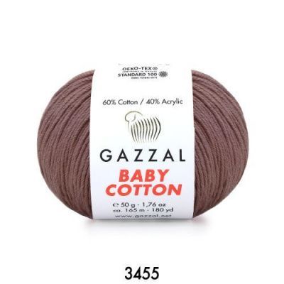 GAZZAL  BABY COTTON   3455  - 60% Хлопок, 40% Акрил 50 г/165 м
