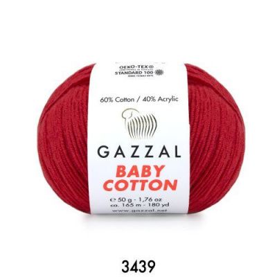 GAZZAL  BABY COTTON   3443  - 60% Хлопок, 40% Акрил 50 г/165 м